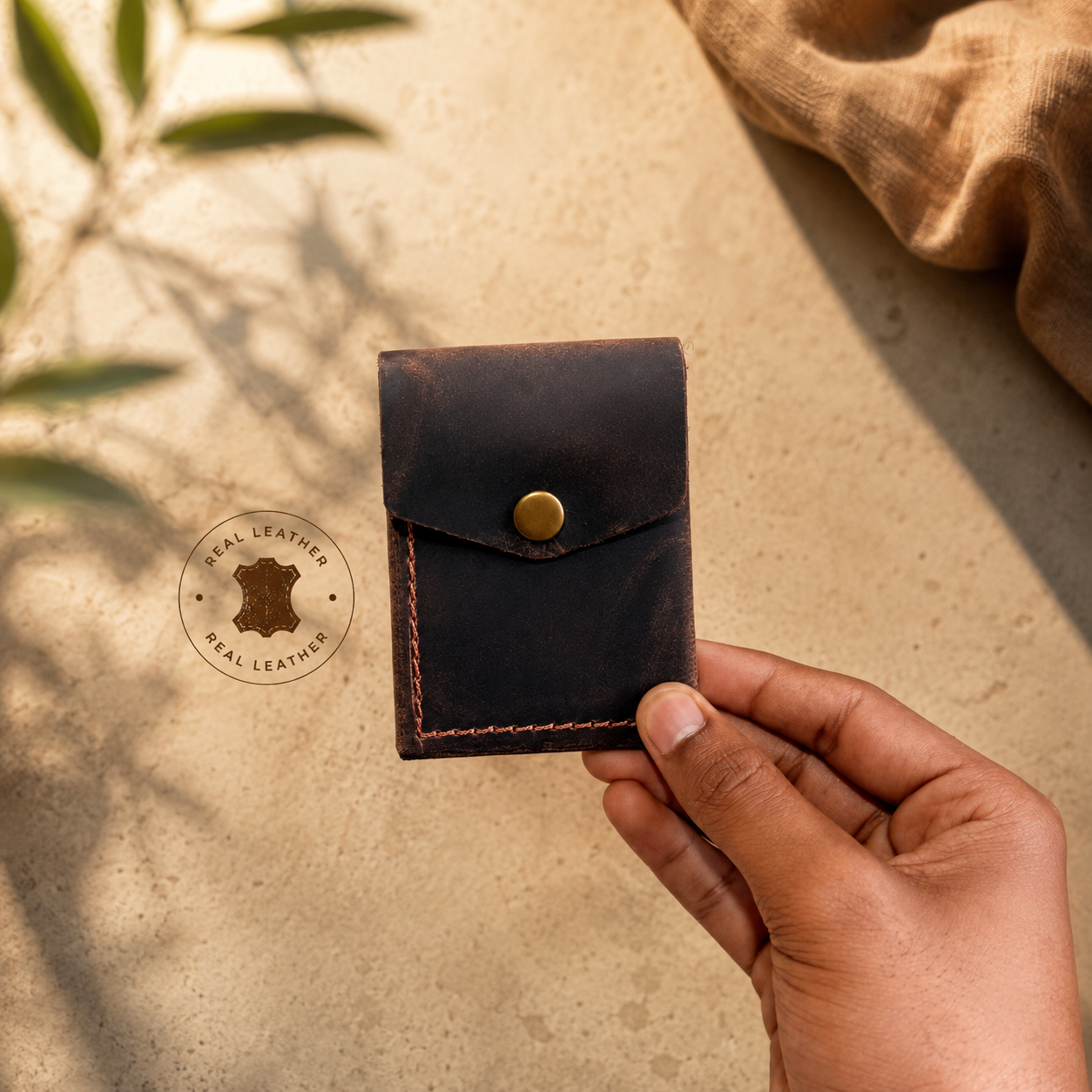 Handmade Card Leather Wallet