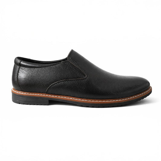 Mukeshem Black Leather Shoe - MrVik