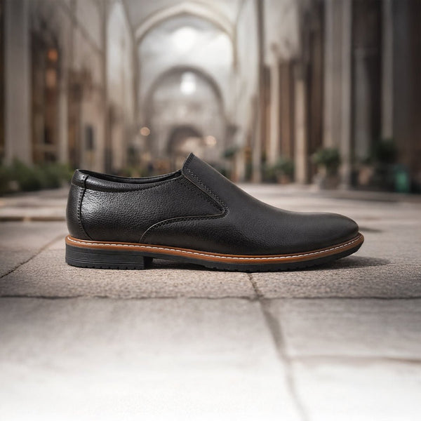Mukeshem Black Leather Shoe - MrVik