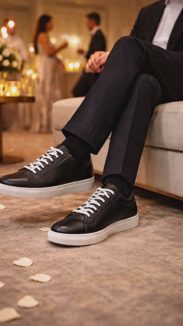 Black Leather Sneaker