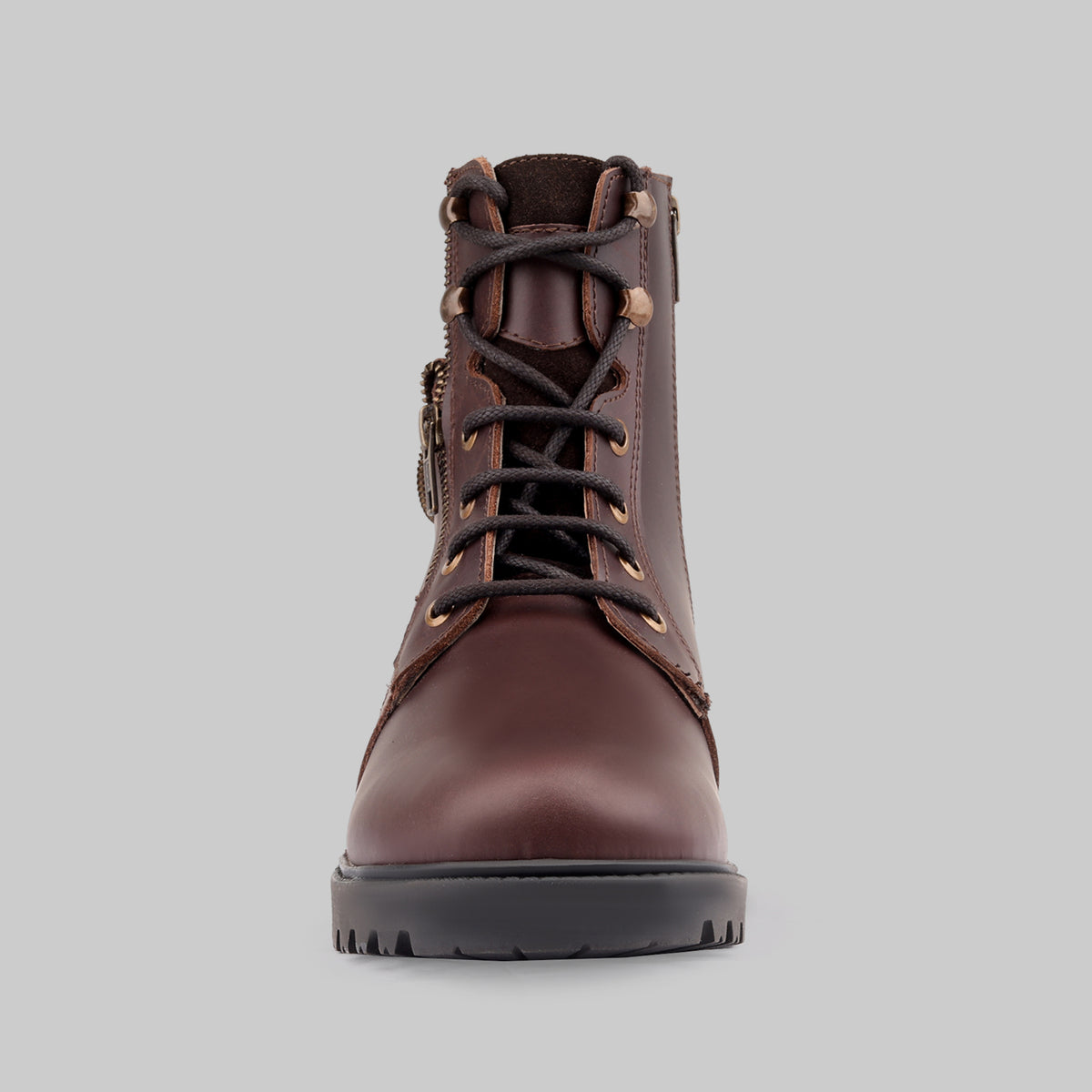 Men's Ranger Side-Zip Leather Oxblood Combat Boots