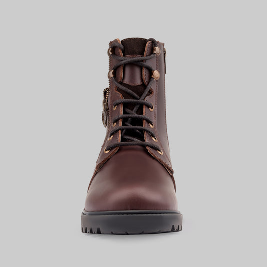 Men's Ranger Side-Zip Leather Oxblood Combat Boots