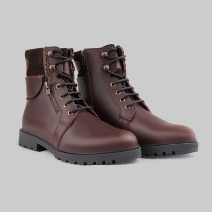 Men's Ranger Side-Zip Leather Oxblood Combat Boots