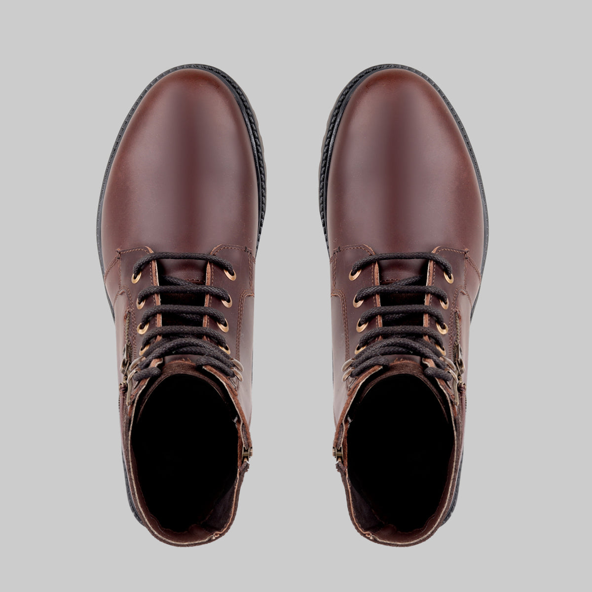 Men's Ranger Side-Zip Leather Oxblood Combat Boots