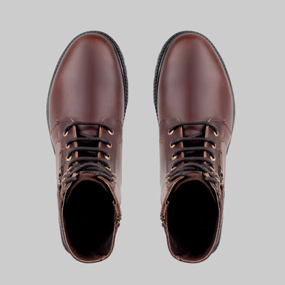 Men's Ranger Side-Zip Leather Oxblood Combat Boots