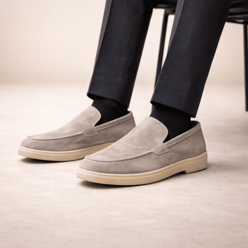 Sand Beige Suede Leather Loafer - MrVik