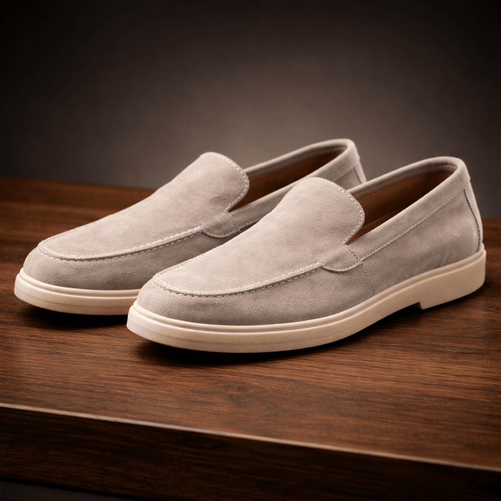Sand Beige Suede Leather Loafer - MrVik
