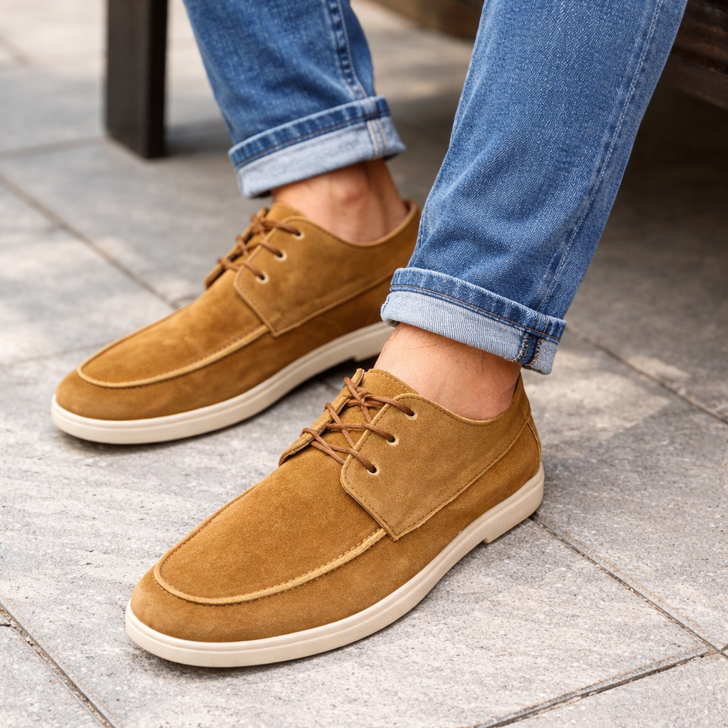 Tan Leather Loafer Lace up