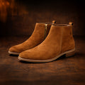 Suede Leather Boot with Zip